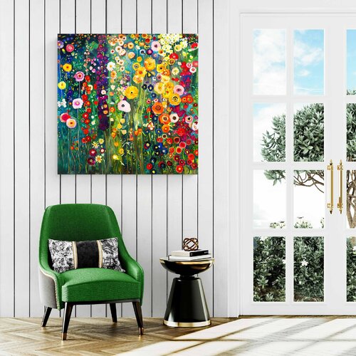 Klimt's garden. Colorful abstract floral painting with vivid flowers by Irina BAST, Digital for Sale on Singulart