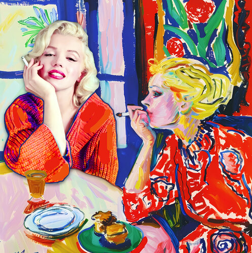 Marilyn Monroe. Two smoking women in Henri Matisse style Irina BAST
