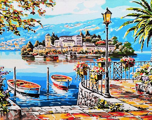 Pier in the southern city van Irina BAST, Schilderij te koop op Singulart