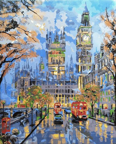 Evening London. Big Ben. von Irina BAST, Malerei kaufen auf Singulart