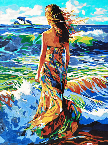 WOMAN ON THE SEASHORE di Irina BAST, Opera su carta in vendita su Singulart