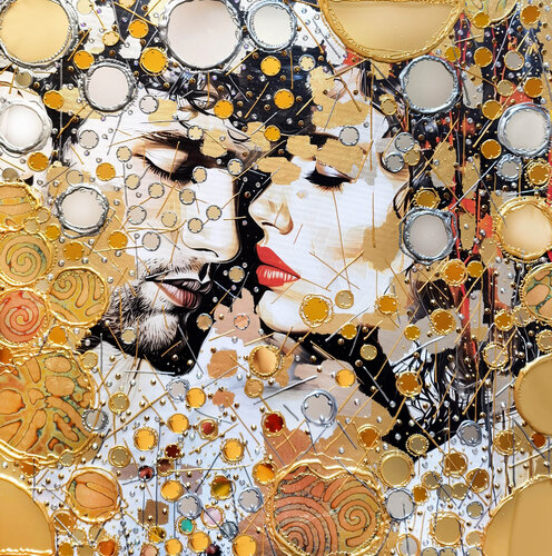 Couple in love before kiss par Irina BAST, Peinture en vente sur Singulart