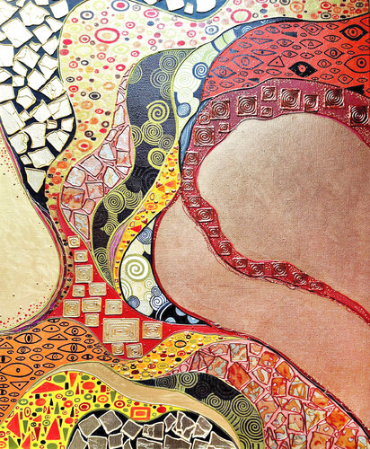 Klimt inspired abstract van Irina BAST, Schilderij te koop op Singulart