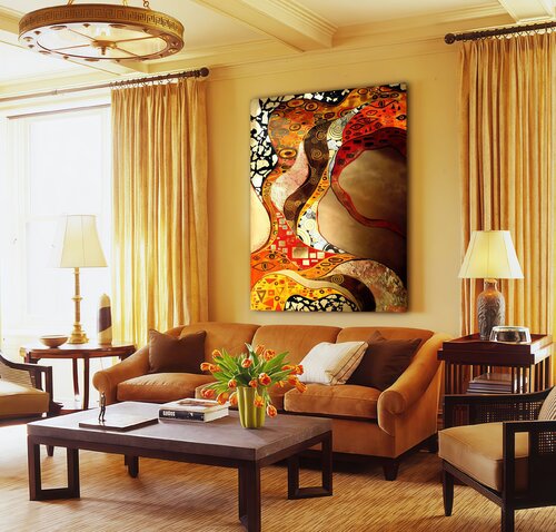 Klimt inspired abstract van Irina BAST, Schilderij te koop op Singulart