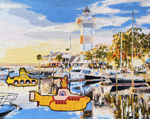 Harbor for Yachts and Yellow Submarines von Irina BAST, Malerei kaufen auf Singulart