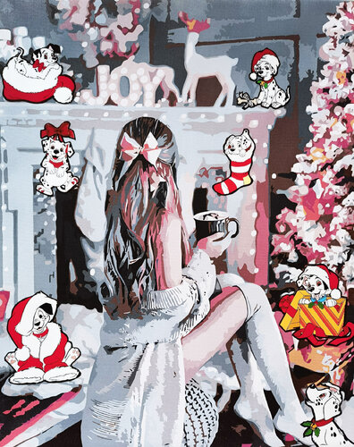 Christmas with dalmatians by Irina BAST, Other Media for Sale on Singulart