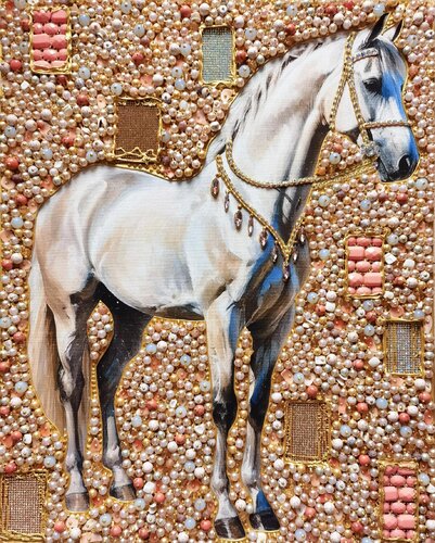 HORSE. PEARL PAINTING von Irina BAST, Malerei kaufen auf Singulart