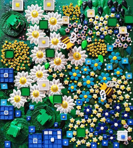 Summer garden 2.0. Daisies gameplay von Irina BAST, Malerei kaufen auf Singulart