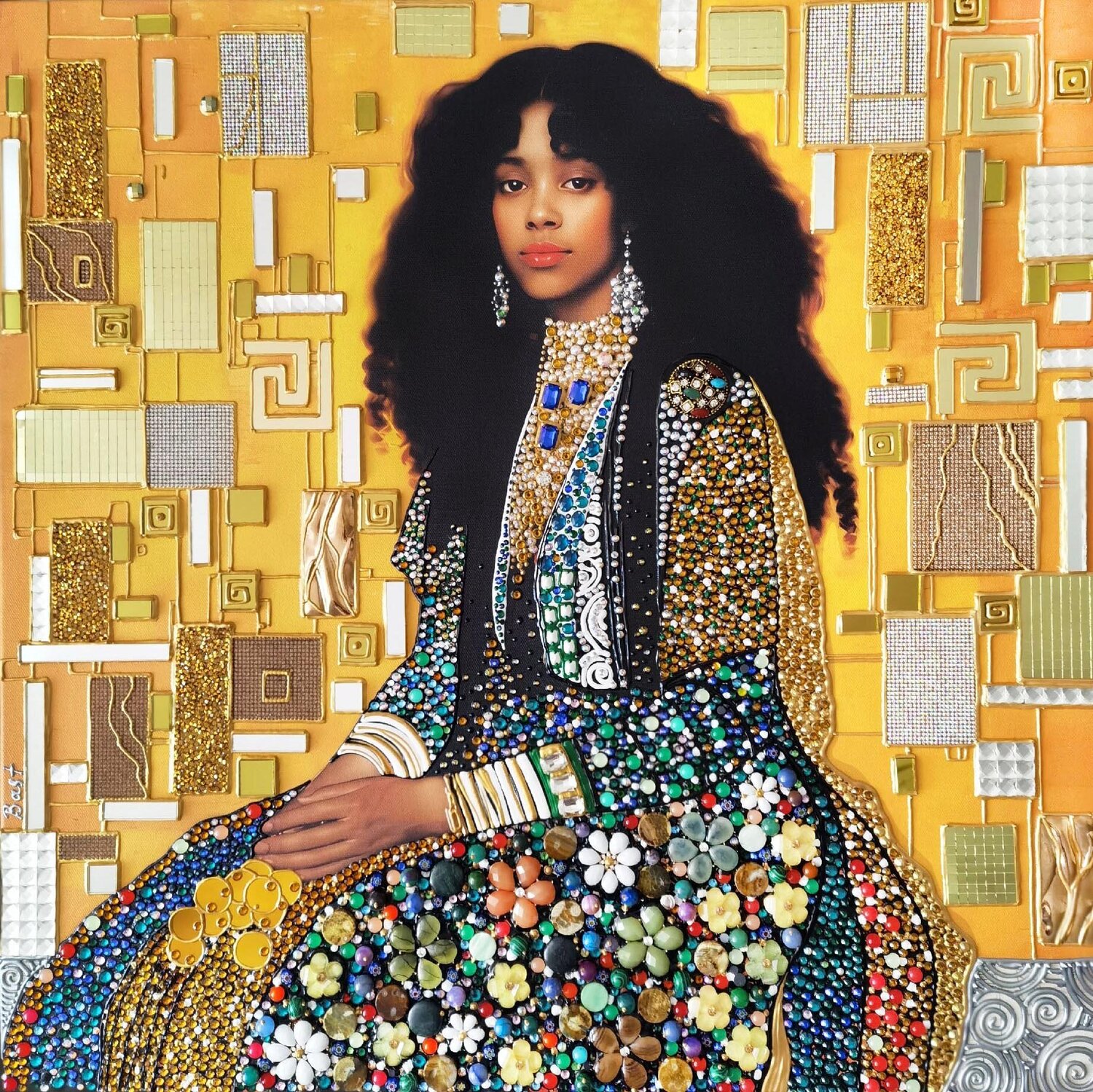 Regal elegance. Original painting with natural stones Irina BAST Originalgemälde zu verkaufen