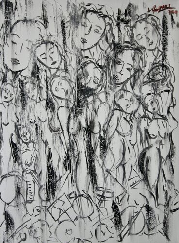 Musical series number three by Laszlo Hamori, Painting for Sale on Singulart