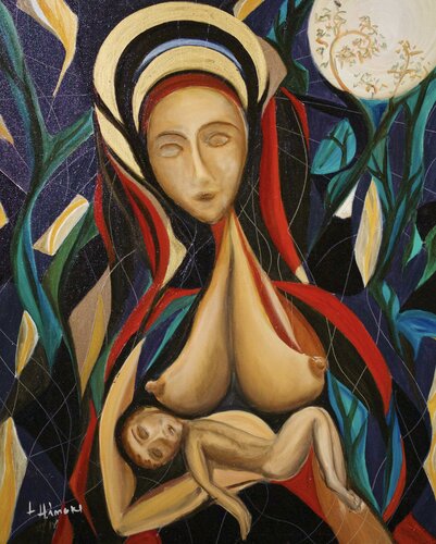 Madonna and child 4 von Laszlo Hamori, Malerei kaufen auf Singulart