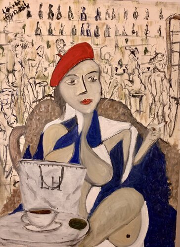 Girl  with a red barrette by Laszlo Hamori, 회화 for Sale on Singulart