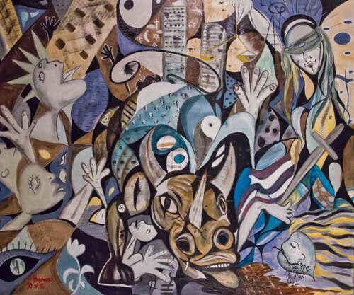 Wall Street Guernica von Laszlo Hamori, Malerei kaufen auf Singulart