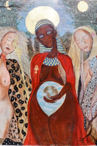 Madonna of the pyramid von Laszlo Hamori, Malerei kaufen auf Singulart