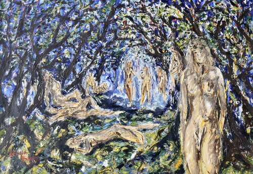 Bathers by Laszlo Hamori, Painting for Sale on Singulart
