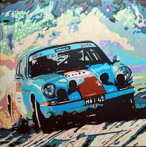 Rally Gulf Porsche di Ludo Knaepkens, Pittura in vendita su Singulart