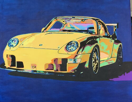 Yellow 911 di Ludo Knaepkens, Pittura in vendita su Singulart