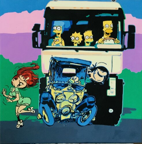 Gaston… traffic hero de Ludo Knaepkens, Pintura a la venta en Singulart