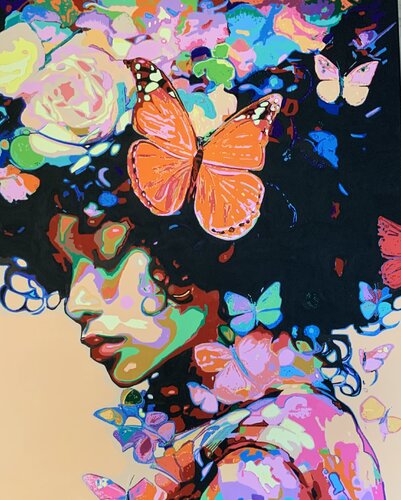 “Thoughts arrive like butterflies” van Ludo Knaepkens, Schilderij te koop op Singulart