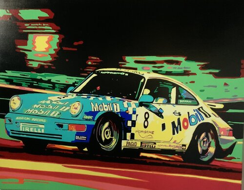 Porsche night racing at Le Mans 24h di Ludo Knaepkens, Pittura in vendita su Singulart