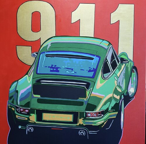GO GREEN, GO 911 van Ludo Knaepkens, Schilderij te koop op Singulart