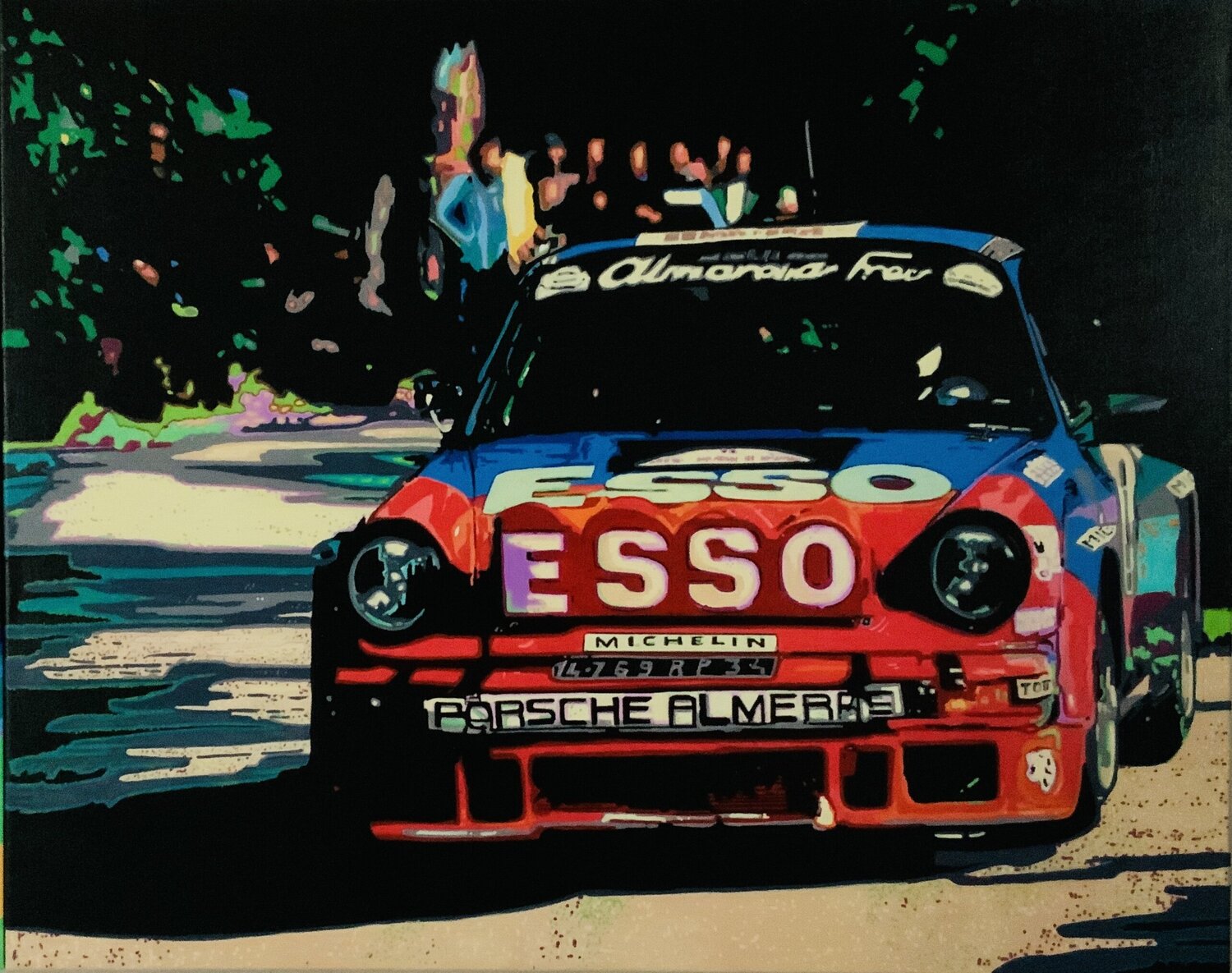 “Tour de Corse 911 SC” Ludo Knaepkens Dipinto originale in vendita