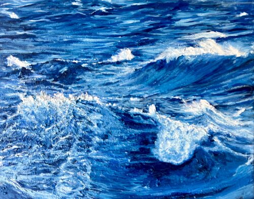 Tranquil Blue Energy van Morgan Dreese, Schilderij te koop op Singulart