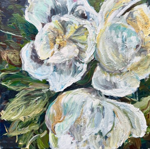 Magnolia Memories van Morgan Dreese, Schilderij te koop op Singulart