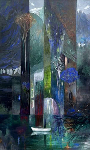 City on water di Andranik Shahjanyan, Pittura in vendita su Singulart