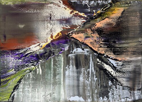 Mountain Waterfalls van Arturas Lapajevas, Schilderij te koop op Singulart