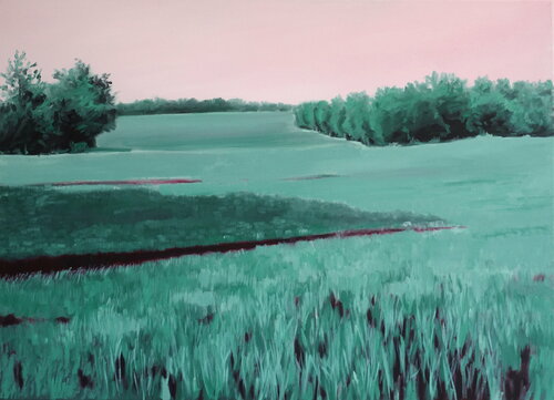 Grünes Land 10 by Leni Winkelmann, 油畫 for Sale on Singulart