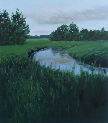 Flusslandschaft 6 by Leni Winkelmann, 油畫 for Sale on Singulart