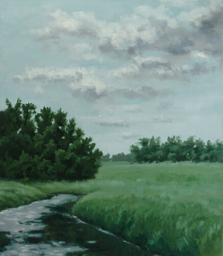 Flusslandschaft 8 by Leni Winkelmann, 油畫 for Sale on Singulart