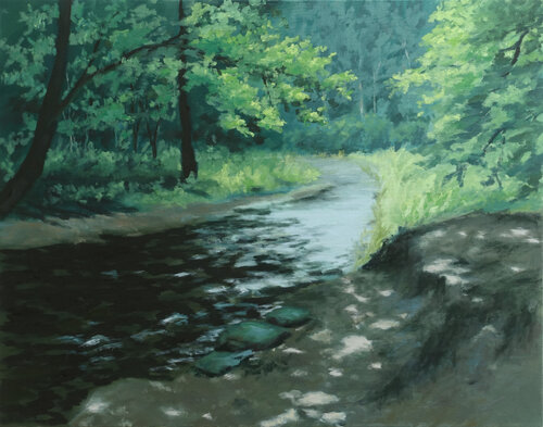 Flusslandschaft 9 by Leni Winkelmann, 油畫 for Sale on Singulart