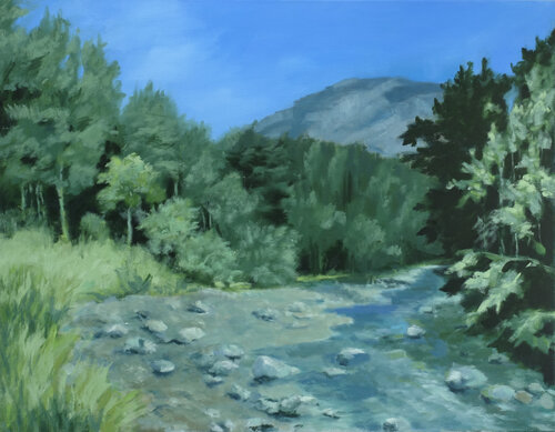 Flusslandschaft 11 di Leni Winkelmann, Pittura in vendita su Singulart