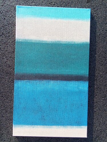 A WARM blue SCARF, PAINTING WITH WHITE BLUE TURQUOISE SOFT COLORS ABSTRACT EXPRESSIONISM STYLE ART - PAINTING van Valentyna Kniazieva, Schilderij te koop op Singulart