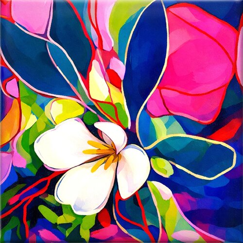 Jazz style flowers #15 von Valentyna Kniazieva, Malerei kaufen auf Singulart