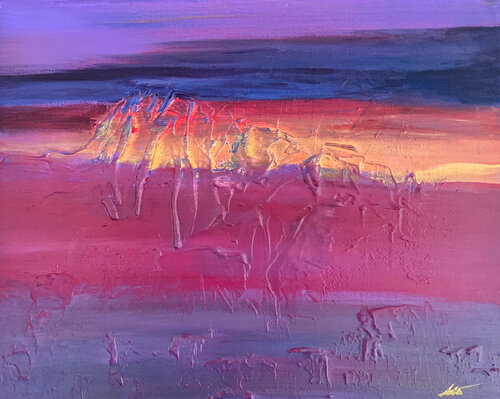 Sunset in the mountains von Maksim Gorshkov, Malerei kaufen auf Singulart