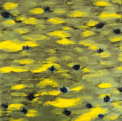 Pond with blue lotuses van Maksim Gorshkov, Schilderij te koop op Singulart