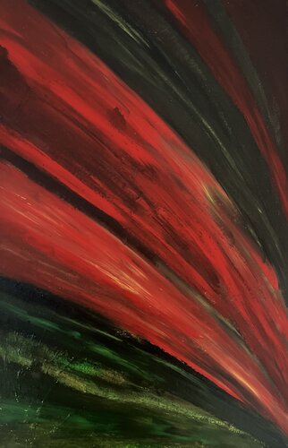 Crimson Path: A Journey into the Abyss di Maksim Gorshkov, Pittura in vendita su Singulart