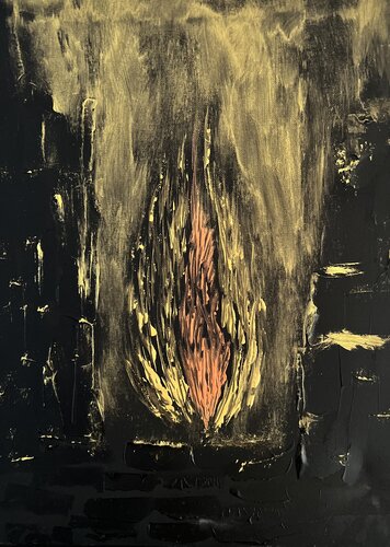 Fire, castle ruins von Maksim Gorshkov, Malerei kaufen auf Singulart