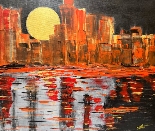 Autumn Nocturne by Maksim Gorshkov, Painting for Sale on Singulart