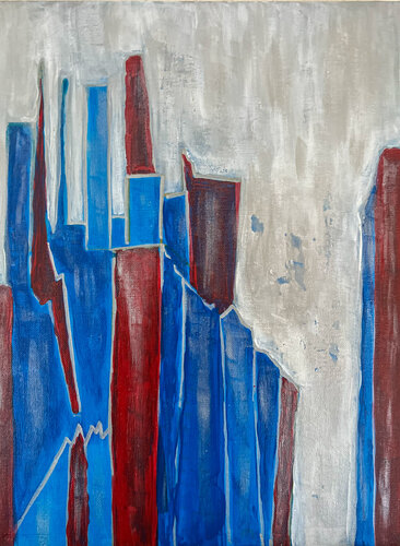 City street, morning, fog van Maksim Gorshkov, Schilderij te koop op Singulart