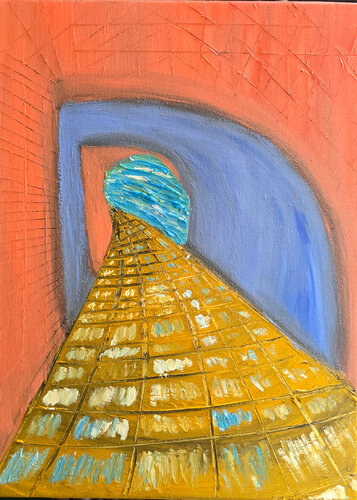 Tunnel in mountains di Maksim Gorshkov, Pittura in vendita su Singulart