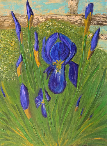 Early morning, irises von Maksim Gorshkov, Malerei kaufen auf Singulart