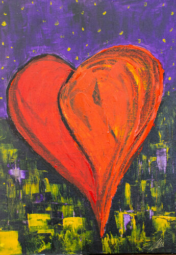 Lit by Love, Lost in the City di Maksim Gorshkov, Pittura in vendita su Singulart