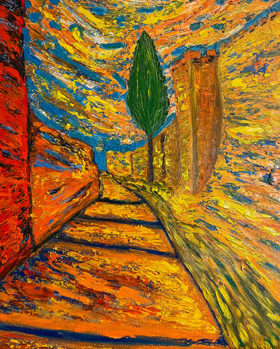 Castle Orsini, Summer Evening di Maksim Gorshkov, Pittura in vendita su Singulart