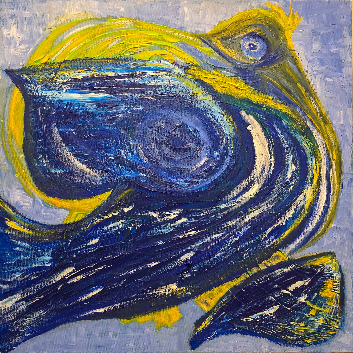 Blue Bird of Happiness Maksim Gorshkov Originalgemälde zu verkaufen