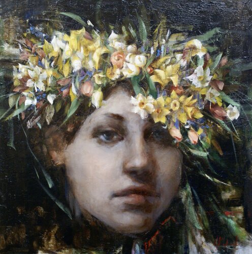 SPRING GIRL van Elena Agraphiotis, Schilderij te koop op Singulart