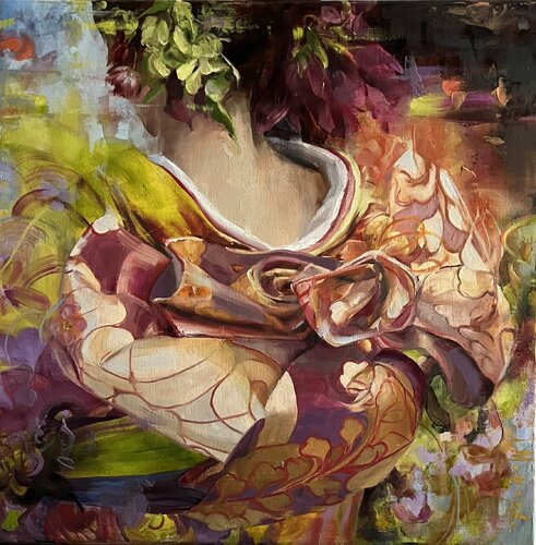 ORIENTAL IMAGERY - GIRL IN KIMONO van Elena Agraphiotis, Schilderij te koop op Singulart